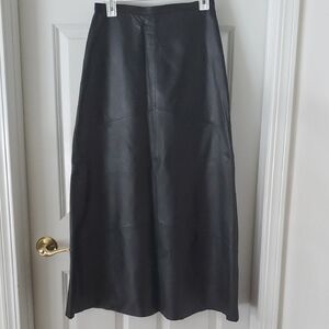 Yvonne Le Marie Black Lamb Leather Skirt Size 6
